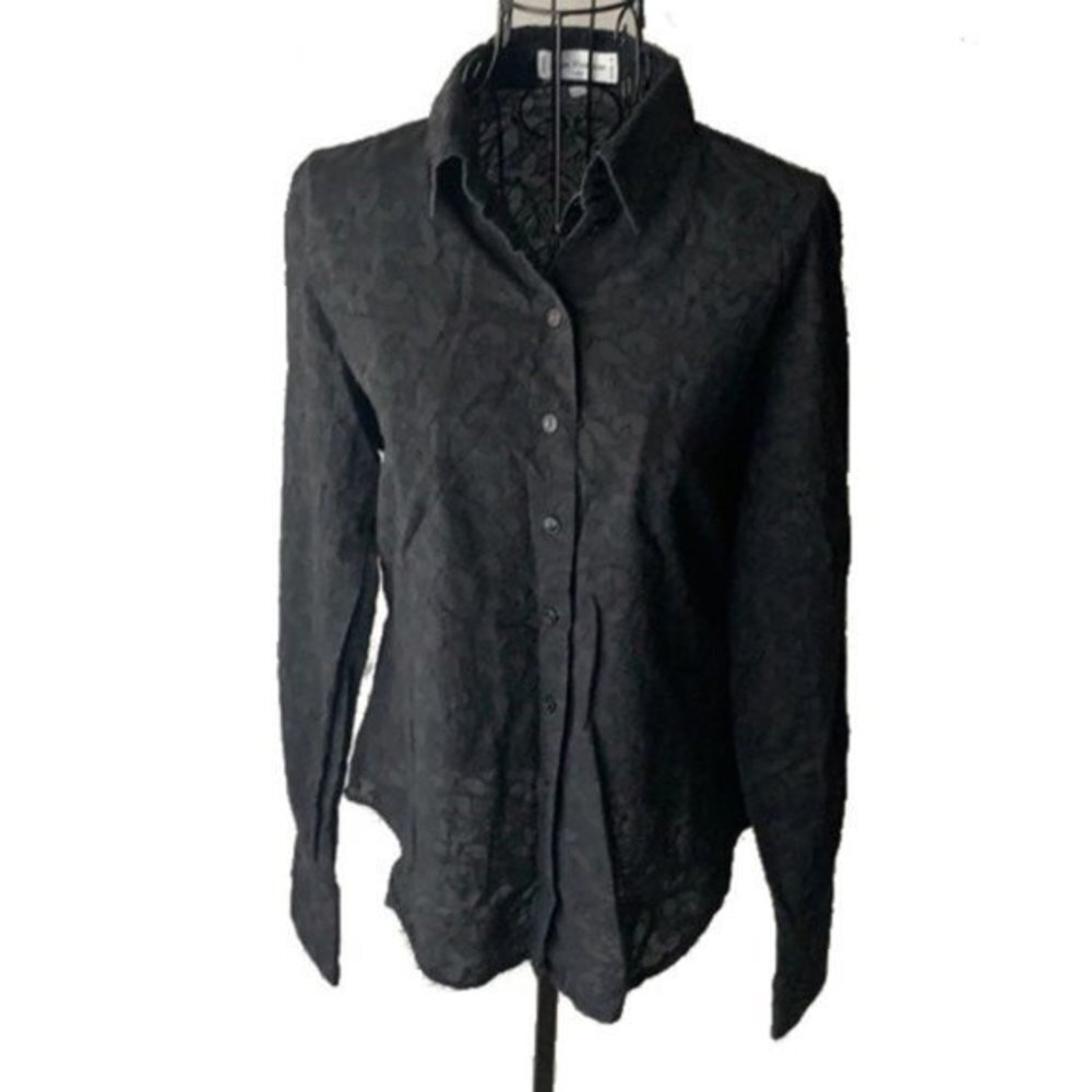 Anne Fontaine | Black Long Sleeve Blouse